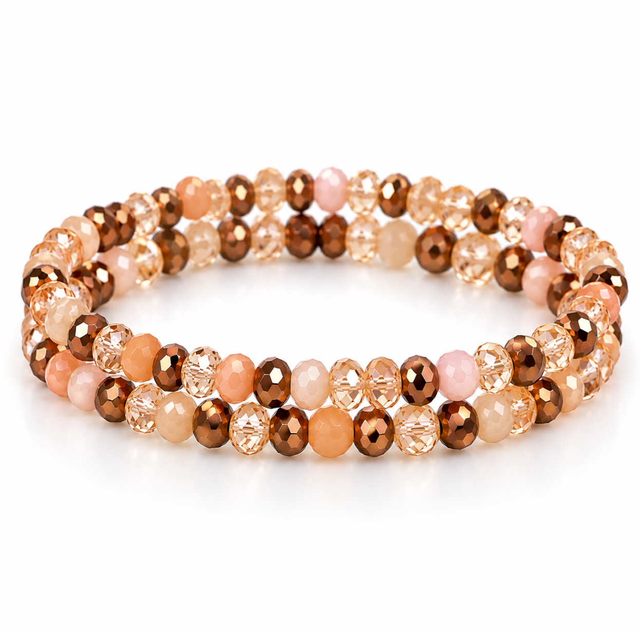 Sazou Jewels Armbanden set van 6 mm Multicolor glasbeads