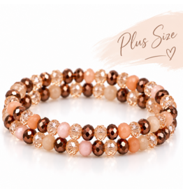 Sazou Jewels Plus Size | Armbanden set | Glasbeads | Facet | Multicolor