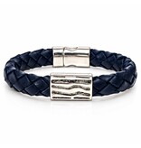 Sazou Jewels Echt lederen armband met een Zamak slot en tube.