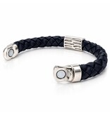 Sazou Jewels Echt lederen armband met een Zamak slot en tube.