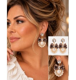 Oorbellen | Royal Bow | Crystal | Panter