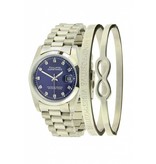 Philippe Constance Horloge Large Silver Serrated Blue