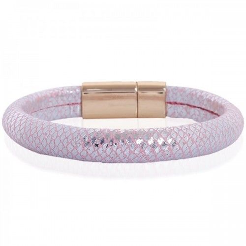 Roze armband met Snake print en magneet sluiting