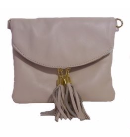 Tas | Echt leder | schoudertasje | Tassels | Creme