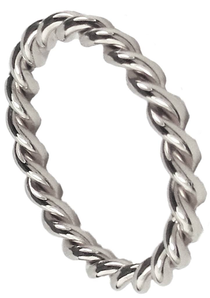 Ohlala Ohlala ring Twisted Shiny Steel zilver