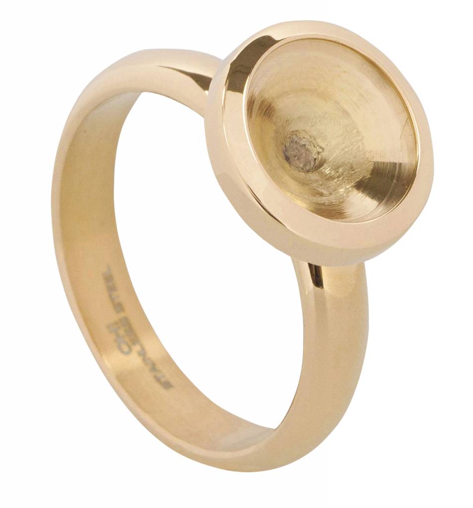 Ohlala Stainless Steel Twist ring 8 mm Gold plated