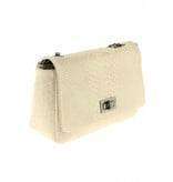 Italiaans lederen andtas Anaconda - Beige-Licht Roze