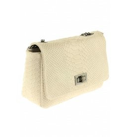Handtas Anaconda | Echt Italiaans leer | Beige-Licht Roze