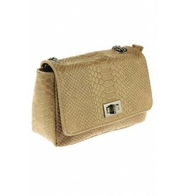 Handtas Anaconda | Echt Italiaans Leer | Taupe