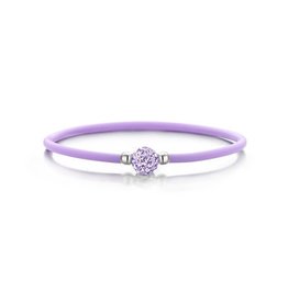 Colori Lila Siliconen armbandje met Lila Zirkonia