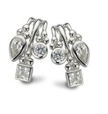 New Bling Zilveren Oorstekers Wit CZ Rhodium