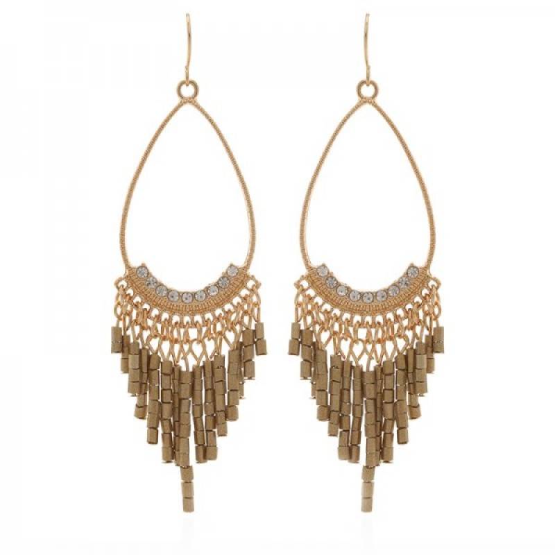 Oorbellen met strass en steentjes Gold