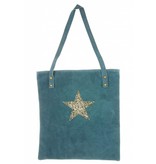 Echt Suede Tas Stacia Star Blue