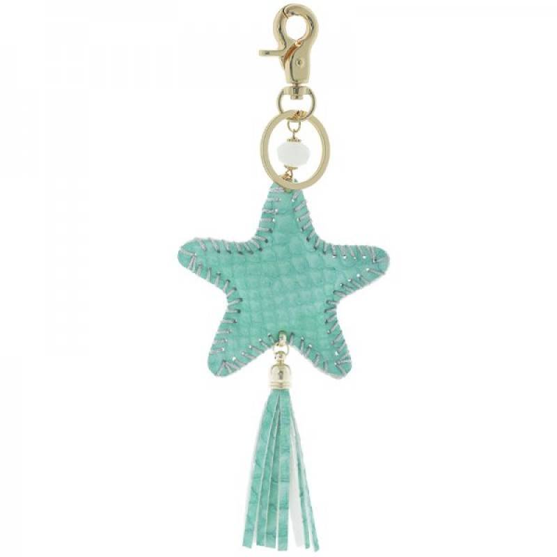 Tas,- Sleutelhanger Ster Mint met flosje