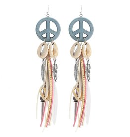 Sazou Jewels Oorbellen Boho Peace - Grey