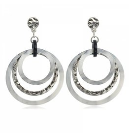 Oorbellen | Round | 3 rings | Zilver | Zilver-grijs