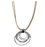 Wax koorden ketting met een hanger van 6 ringen