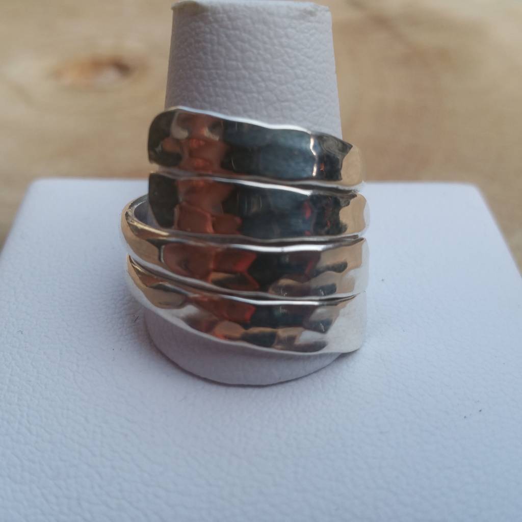 Zilveren eehamerde ring - 925 Sterling Zilver