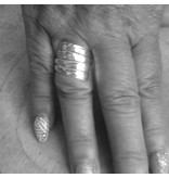 Zilveren eehamerde ring - 925 Sterling Zilver