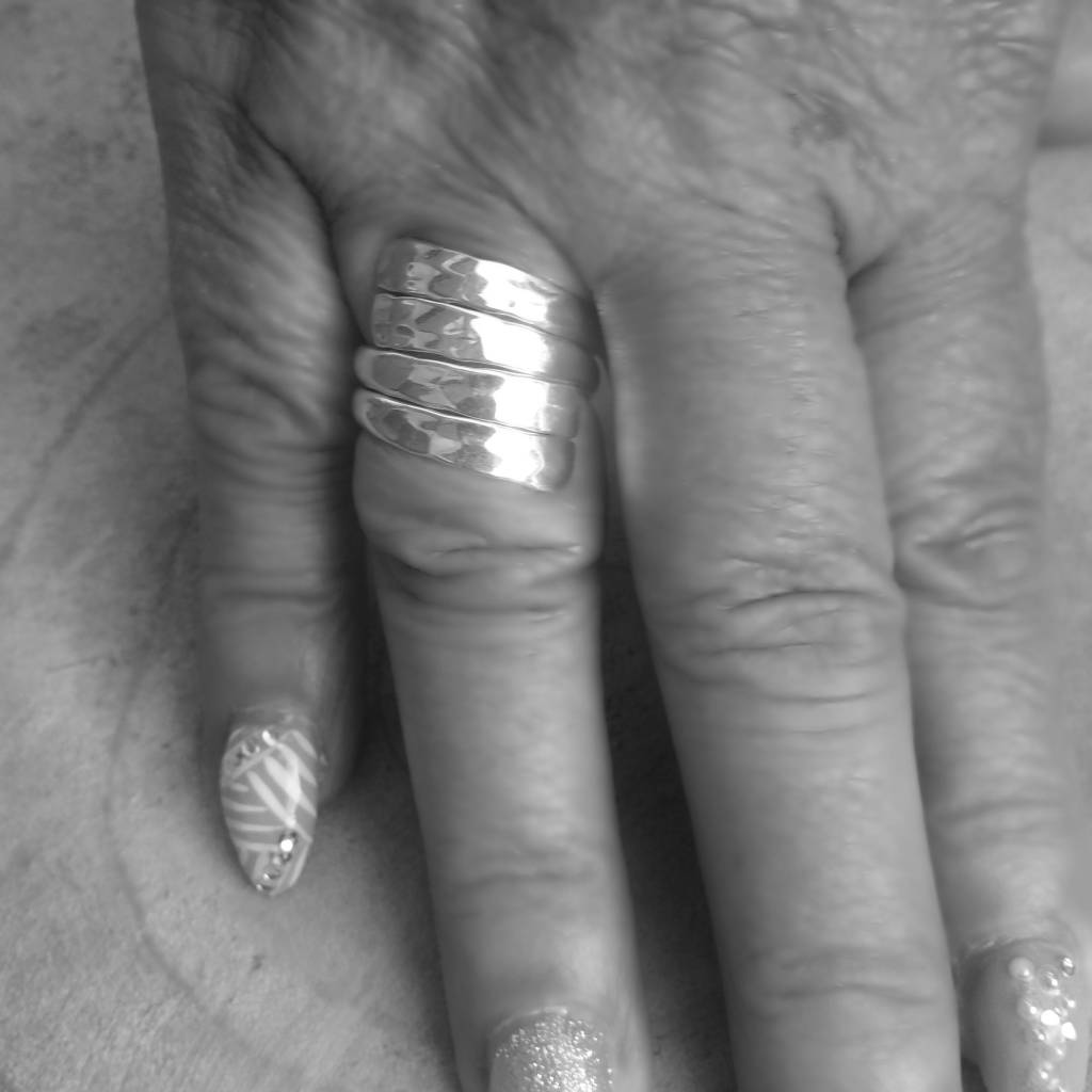 Zilveren eehamerde ring - 925 Sterling Zilver