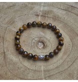 Sazou Jewels Armband Natural Stones tijgeroog met tonkraal