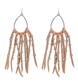 Oorbel Suede Fringes - Cognac