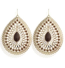 Oorbellen | Ovaal | Gold | Dots | Brown