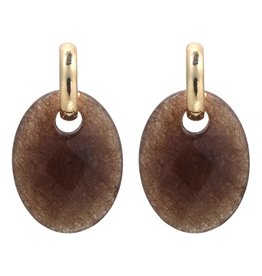 Oorbellen | Stone | Milan | Bruin