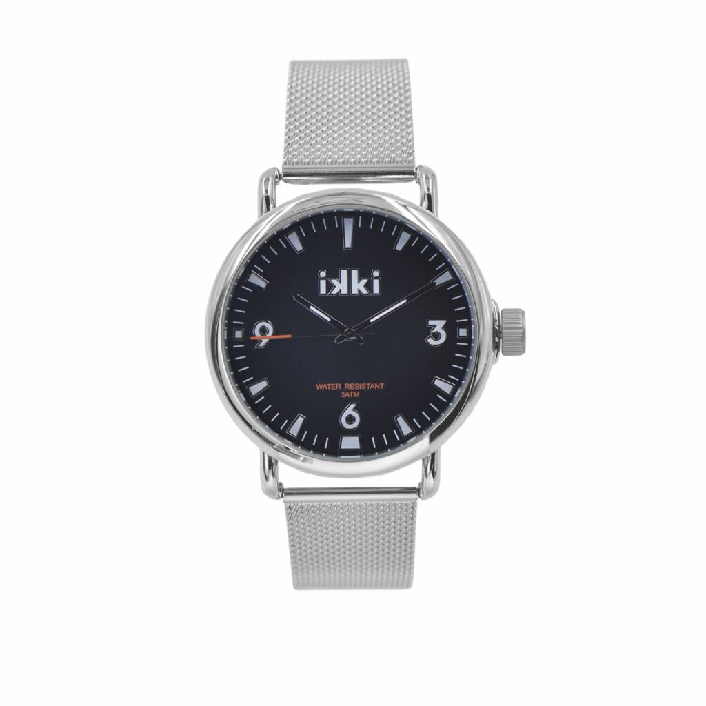 IKKI Horloge BRAD BD01, 47mm Silver-Black Unisex