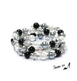 Sazou Jewels Wire Armband  Black and White