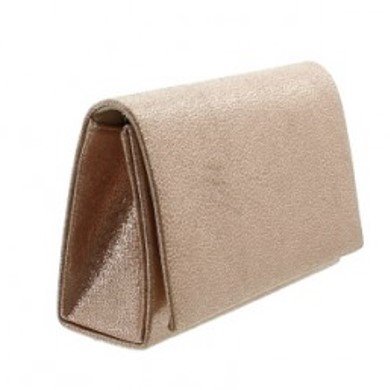 Shiny Old pink clutch met zilveren ketting