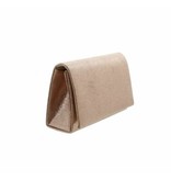 Shiny Old pink clutch met zilveren ketting