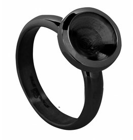 Ohlala Ring | Twist | Steel | Black | 8 mm | OHR70