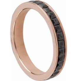 Ohlala Ring | Black Beauty | Steel | Zwart | Rose | OHR90