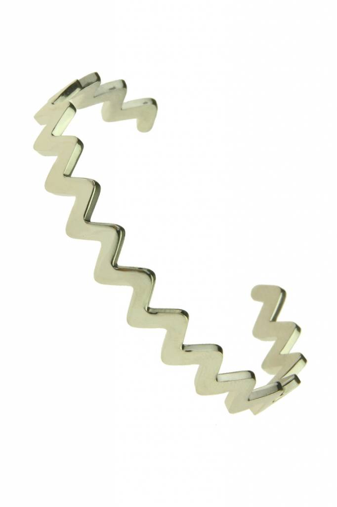 Armband Zig Zag in Edelstaal Zilver Plated