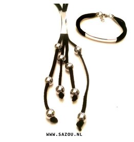 Sazou Jewels Ketting & Armband "Simply Black 1"