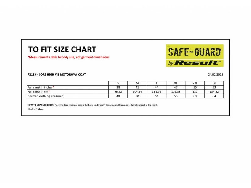 Result Safe Guard Core High Viz Motorway Coat