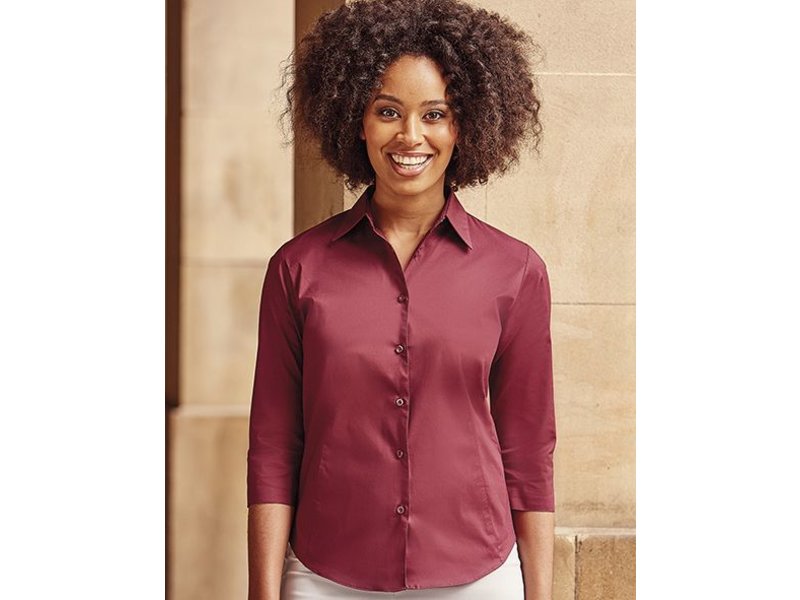 Russell Collection Tailored Blouse with 3/4 Sleeves