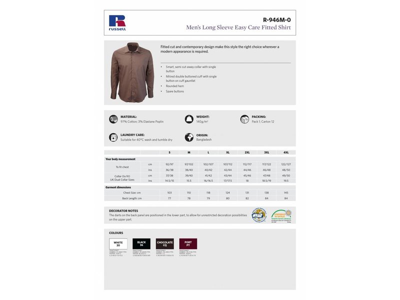 Russell Collection Tailored Longsleeve Stretch Blouse