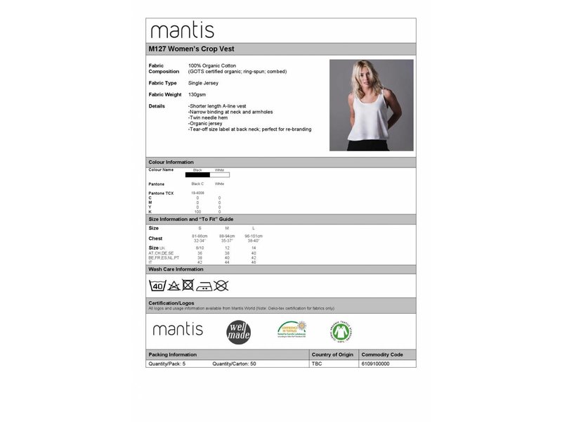 Mantis Women's Crop Tanktop