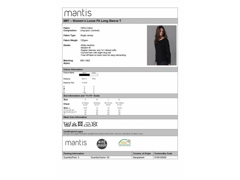 Mantis Women's Loose Fit LS T-Shirt