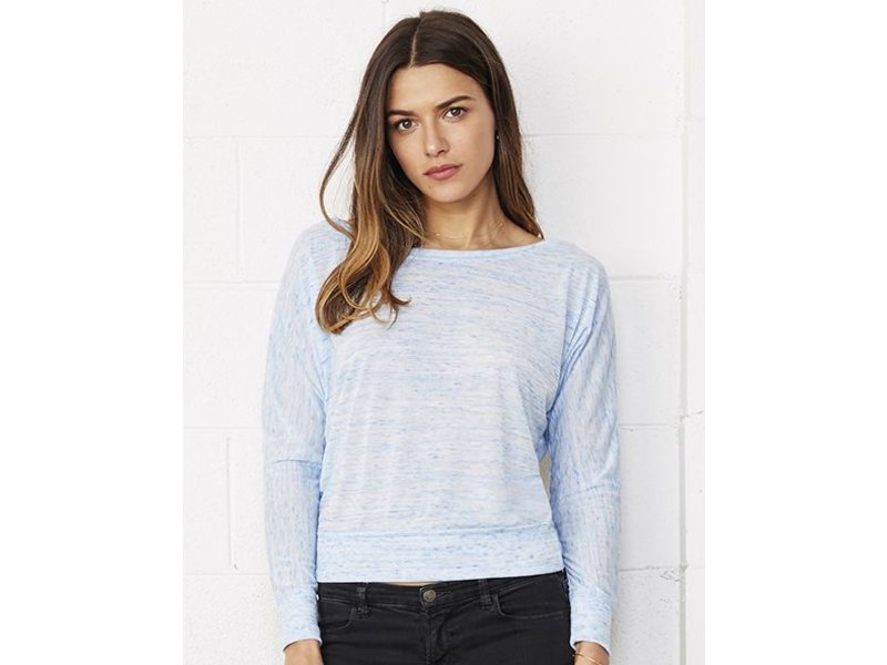 Bella + Canvas Flowy LS Off Shoulder T-Shirt