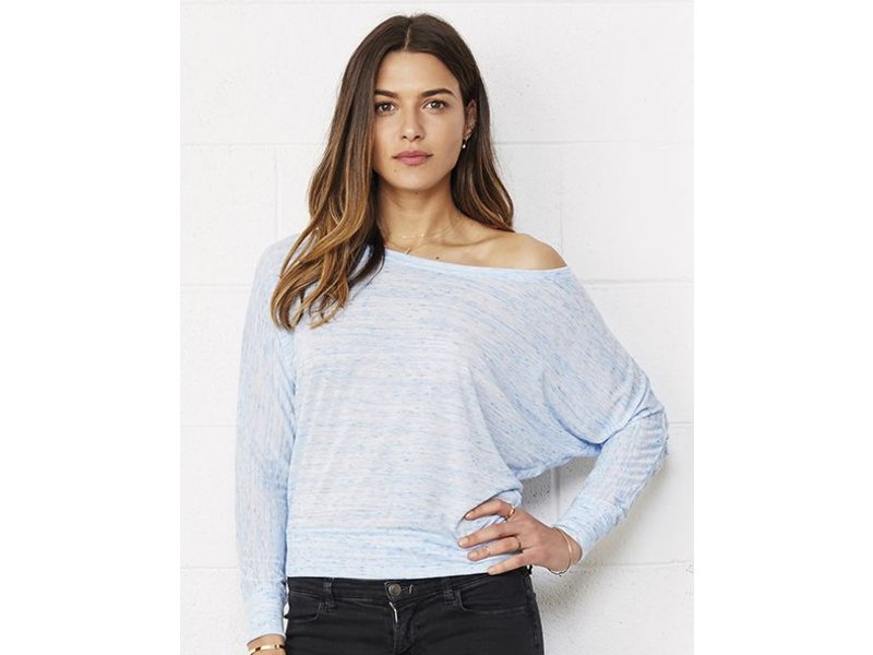 Bella + Canvas Flowy LS Off Shoulder T-Shirt