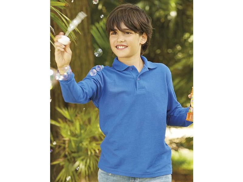 Fruit of the Loom Kids Long Sleeve Polo 65/35