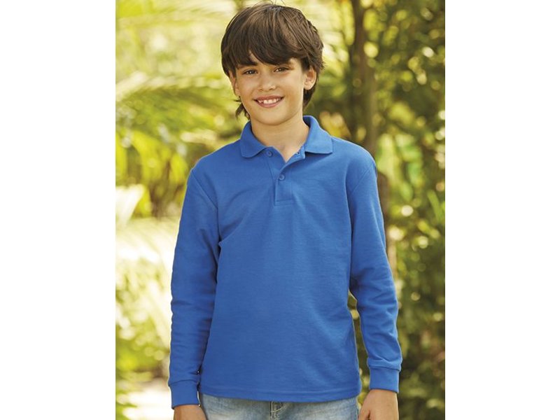 Fruit of the Loom Kids Long Sleeve Polo 65/35