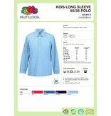 Fruit of the Loom Kids Long Sleeve Polo 65/35