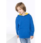 Kariban Kinder hooded sweater met gecontrasteerde capuchon