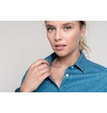 Kariban Damesblouse chambray