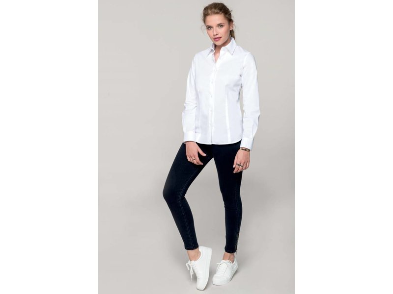 Kariban Dames stretch blouse lange mouwen