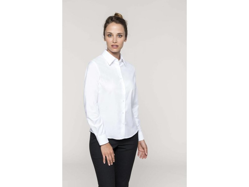 Kariban Dames oxford blouse lange mouwen